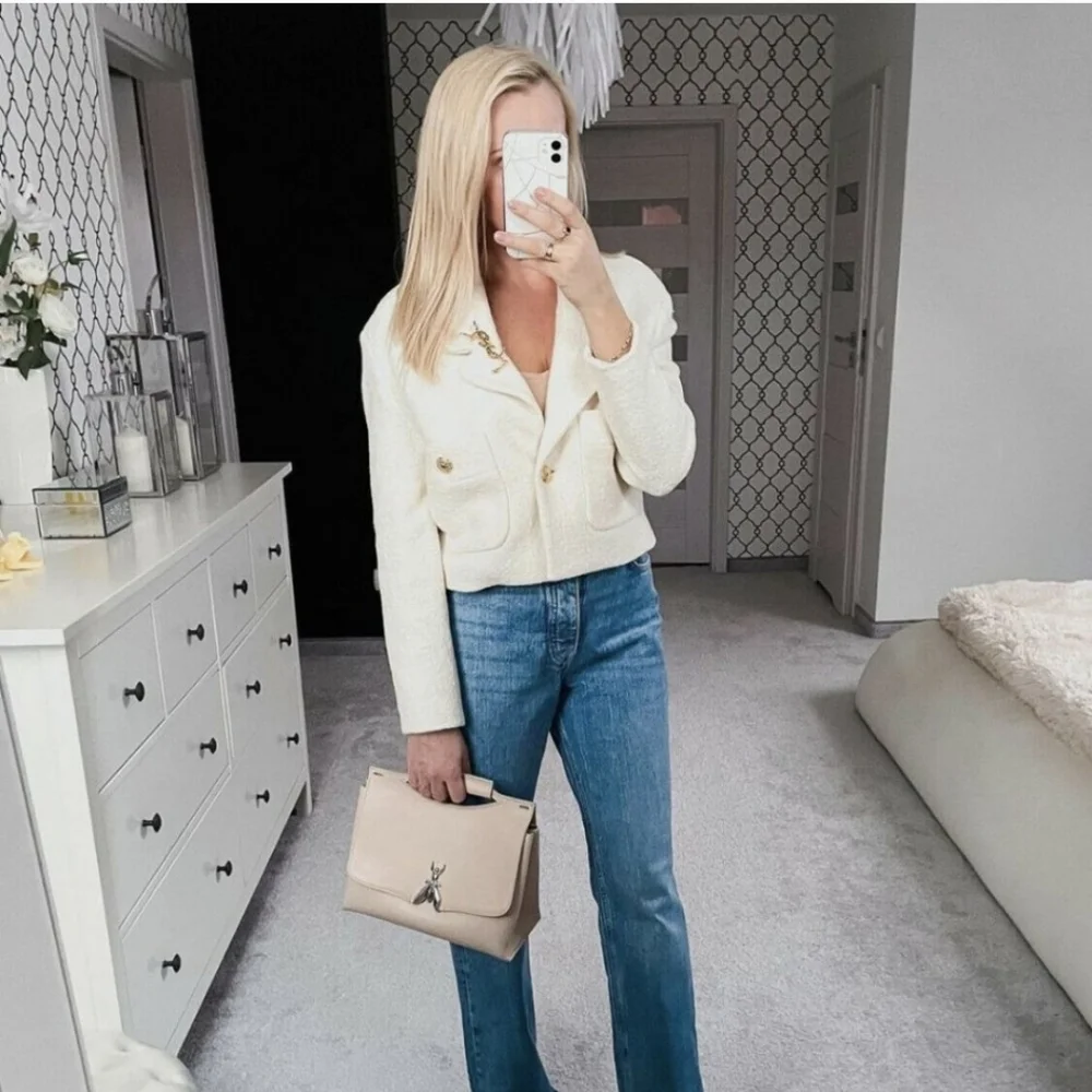 NWT Zara * Textured Cropped Blazer size XL XXL